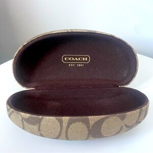 COACH Signature Monogram Hard Clamshell Sunglass Case